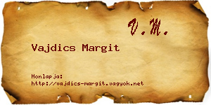 Vajdics Margit névjegykártya